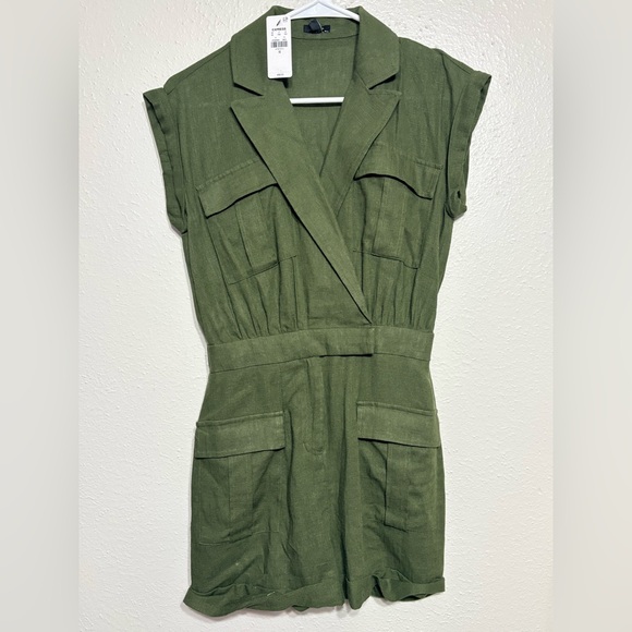 Express Pants - Express Olive Green Romper Shorts Size X-Small
